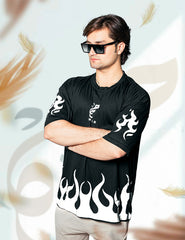 Neon Fire Oversized T-Shirt